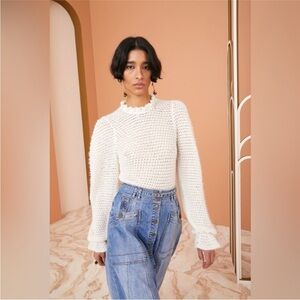 Ulla Johnson Laila Ruffled Alpaca-Blend Sweater size small women’s